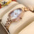OUPINKE 3192 Luxus Diamant Frauen Uhr Schweizer Bewegung Quarz frauen Uhr Klassische Wasserdichte Saphir Spiegel Frauen Set Reloj